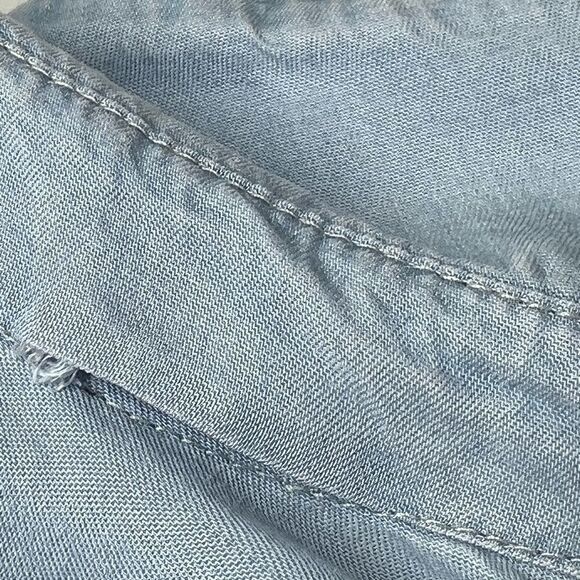 Vintage Owl Chambray Shirt Applique Embroidery Thin Denim Size M button-front - Picture 8 of 16